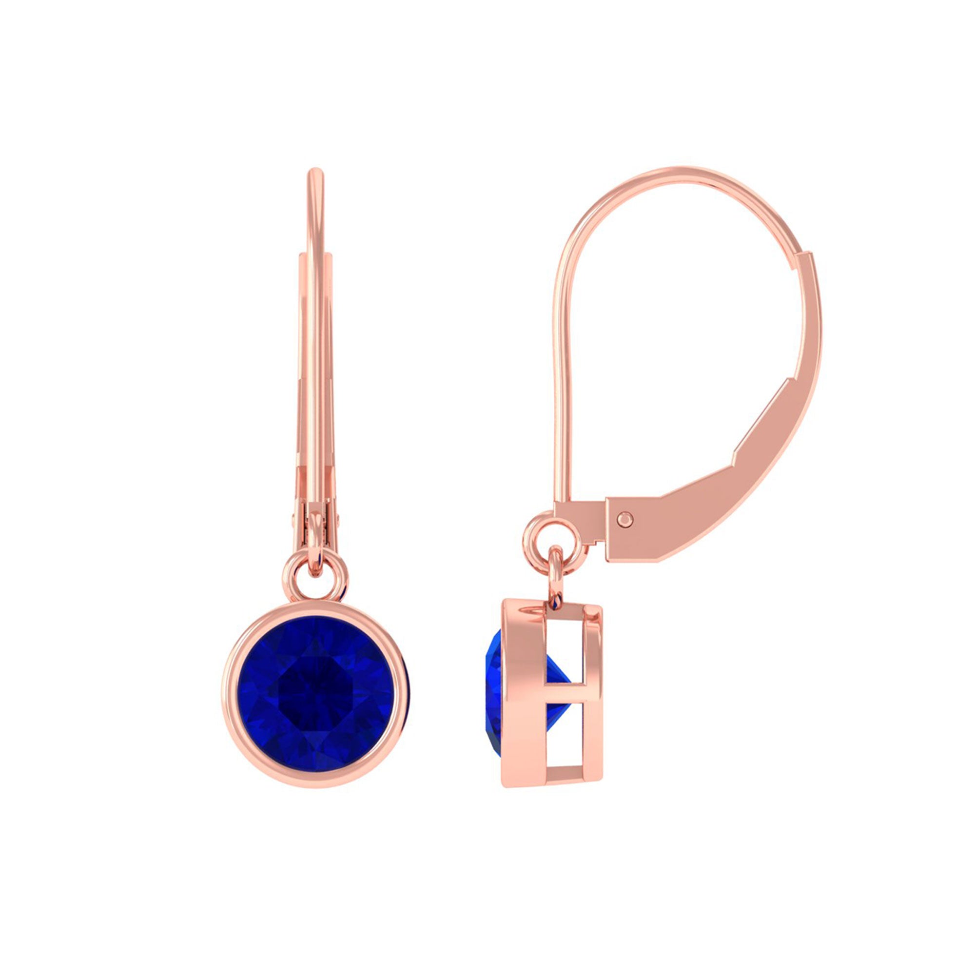 Vibrant Grown Labs-Lab Created Blue Sapphire Drop Earrings with Lever Back Closure