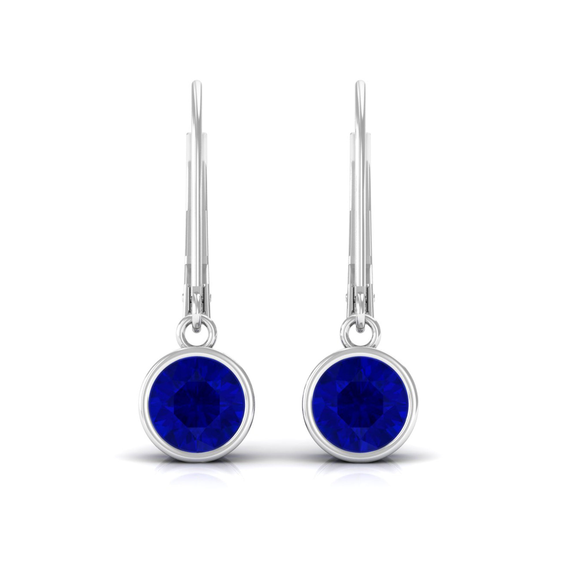 Vibrant Grown Labs-Lab Created Blue Sapphire Drop Earrings with Lever Back Closure