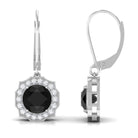 Vibrant Grown Labs-Lab Grown Black Diamond Drop Earrings with Halo