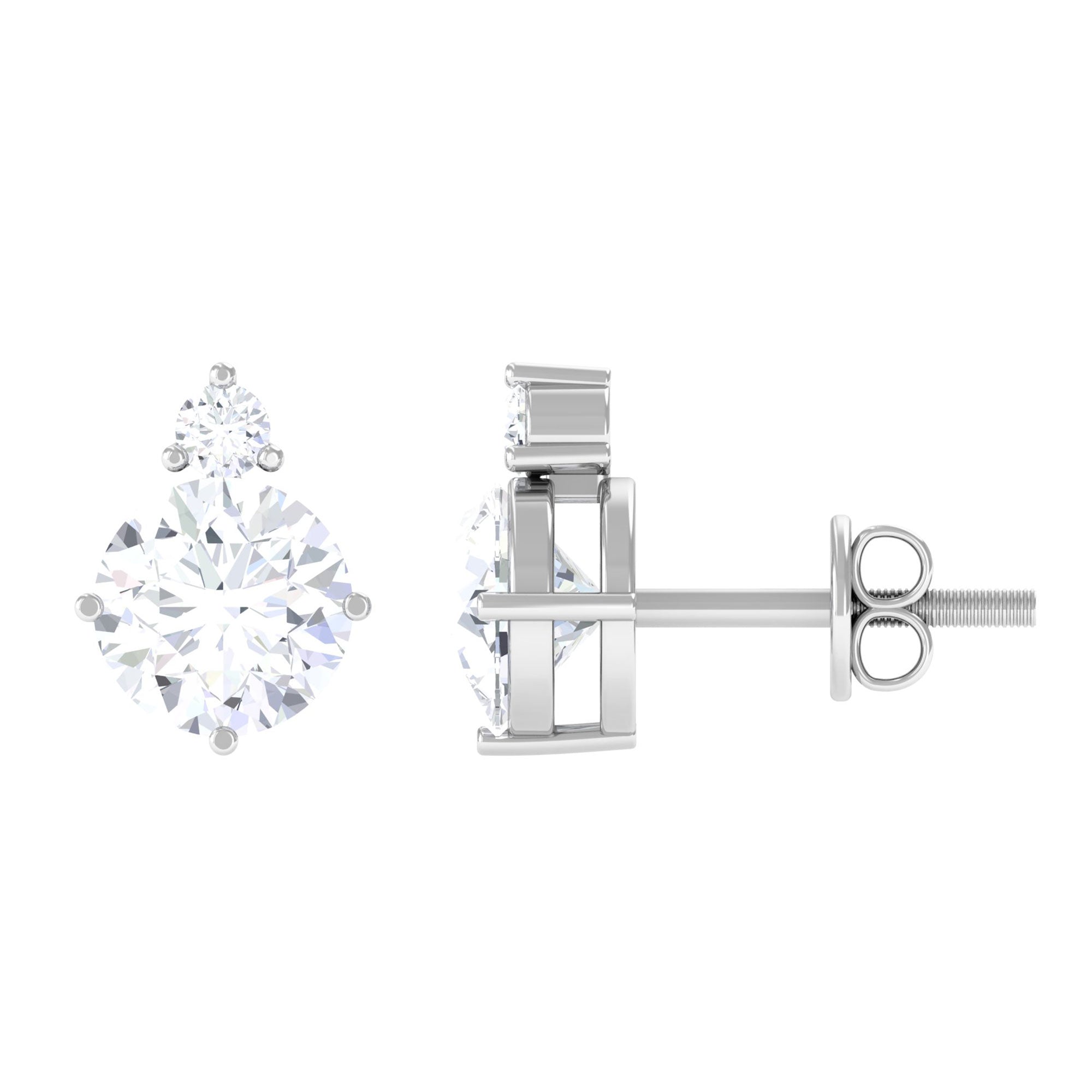 Vibrant Grown Labs-Minimal Round Lab Grown Diamond Stud Earrings