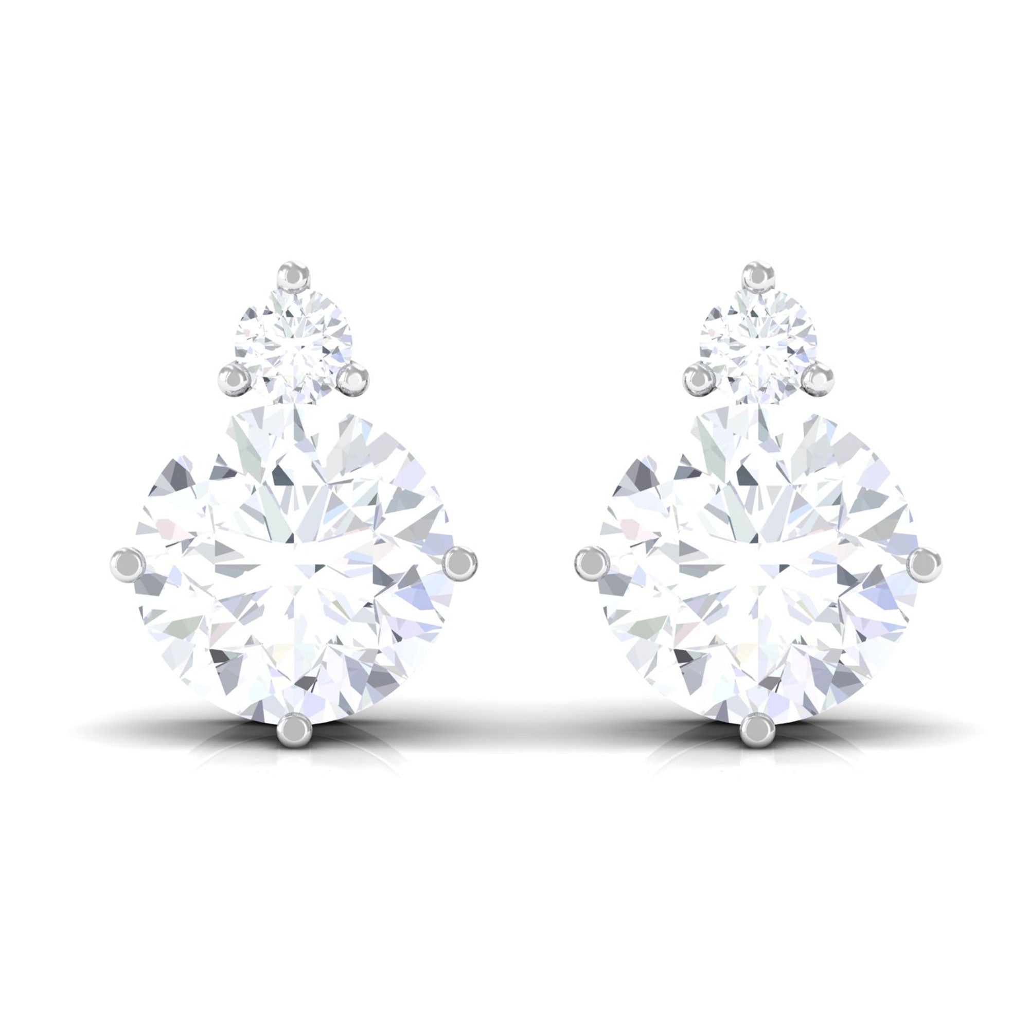 Vibrant Grown Labs-Minimal Round Lab Grown Diamond Stud Earrings