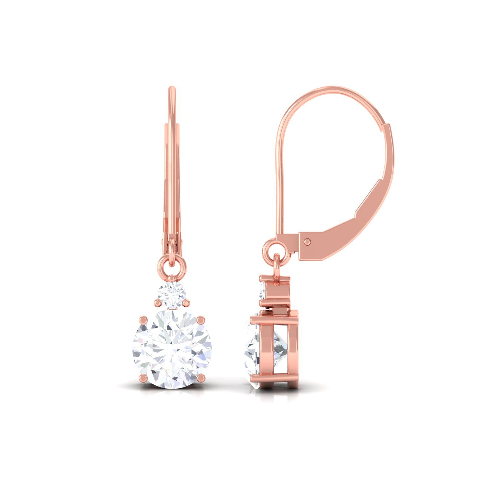 Vibrant Grown Labs-Round Shape Lab Grown Diamond Drop Earrings