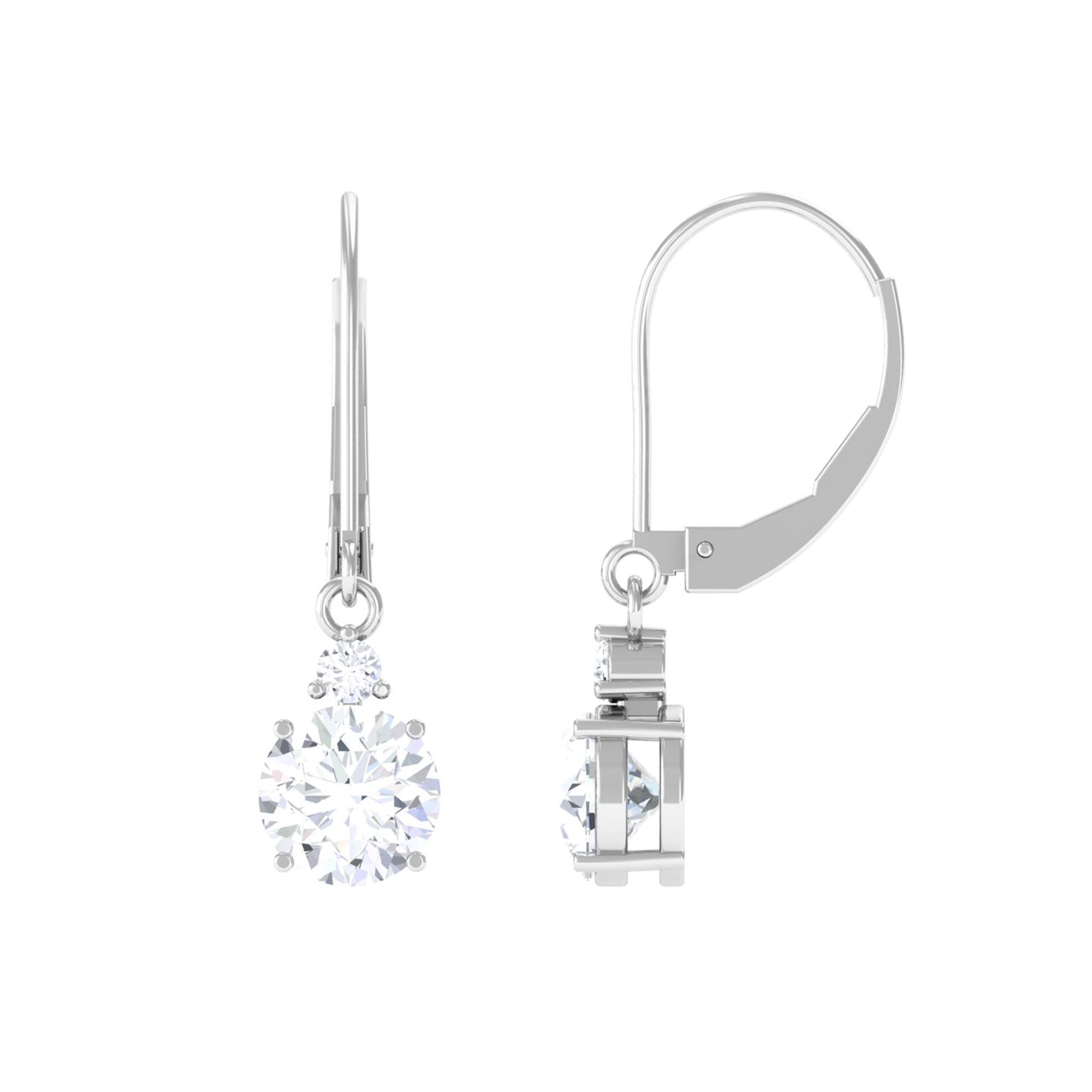 Vibrant Grown Labs-Round Shape Lab Grown Diamond Drop Earrings