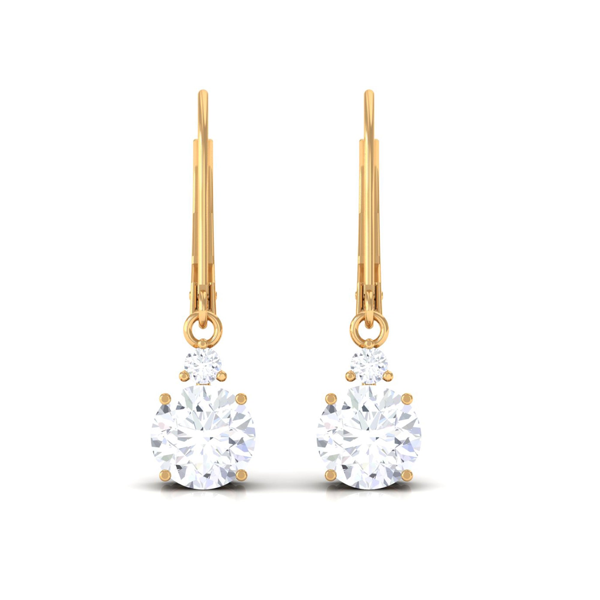 Vibrant Grown Labs-Round Shape Lab Grown Diamond Drop Earrings