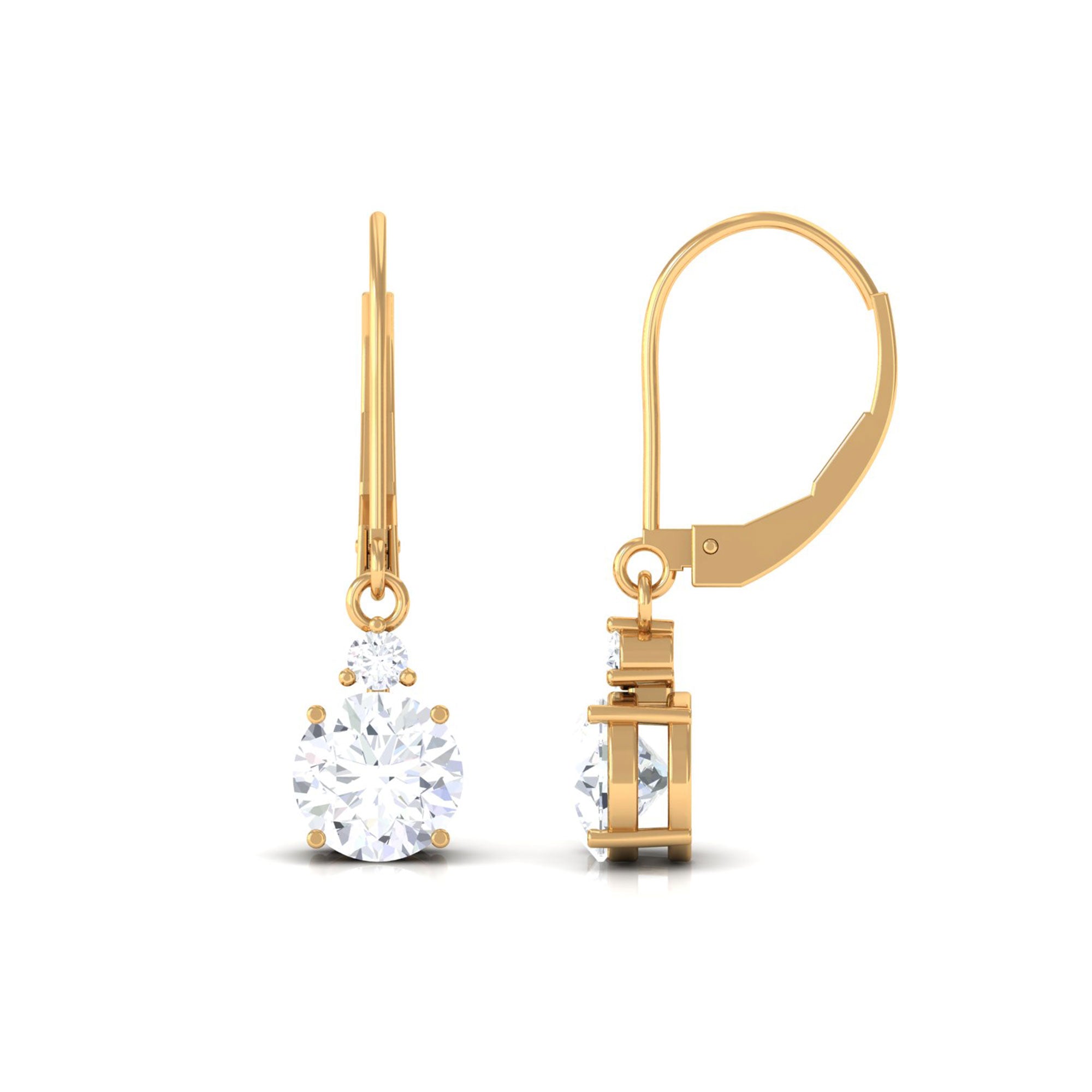 Vibrant Grown Labs-Round Shape Lab Grown Diamond Drop Earrings