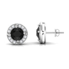 Vibrant Grown Labs-Minimal Lab Grown Black Diamond Stud Earrings