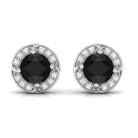 Vibrant Grown Labs-Minimal Lab Grown Black Diamond Stud Earrings