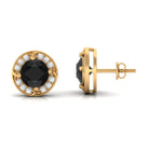 Vibrant Grown Labs-Minimal Lab Grown Black Diamond Stud Earrings