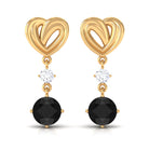 Minimal Drop Earrings with Lab Grown Black Diamond Lab Created Black Diamond - ( AAAA ) - Quality - Vibrant Grown Labs