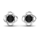 Vibrant Grown Labs-Solitaire Lab Grown Black Diamond Stud Earrings