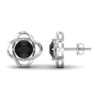 Vibrant Grown Labs-Solitaire Lab Grown Black Diamond Stud Earrings