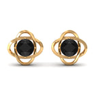 Vibrant Grown Labs-Solitaire Lab Grown Black Diamond Stud Earrings