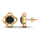 Vibrant Grown Labs-Solitaire Lab Grown Black Diamond Stud Earrings