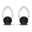 Vibrant Grown Labs-Created Black Diamond Minimalist Leaf Stud Earrings