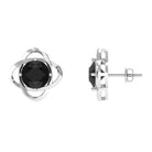 Vibrant Grown Labs-Solitaire Lab Grown Black Diamond Stud Earrings