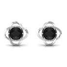 Vibrant Grown Labs-Solitaire Lab Grown Black Diamond Stud Earrings