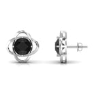 Vibrant Grown Labs-Solitaire Lab Grown Black Diamond Stud Earrings