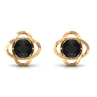 Vibrant Grown Labs-Solitaire Lab Grown Black Diamond Stud Earrings