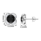 Vibrant Grown Labs-Lab Grown Black Diamond Statement Stud Earrings