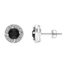 Vibrant Grown Labs-Minimal Lab Grown Black Diamond Stud Earrings