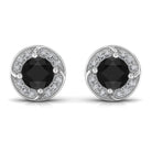 Vibrant Grown Labs-Minimal Lab Grown Black Diamond Stud Earrings