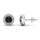 Vibrant Grown Labs-Minimal Lab Grown Black Diamond Stud Earrings