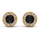 Vibrant Grown Labs-Minimal Lab Grown Black Diamond Stud Earrings