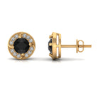 Vibrant Grown Labs-Minimal Lab Grown Black Diamond Stud Earrings