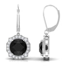 Vibrant Grown Labs-Lab Grown Black Diamond Drop Earrings with Halo