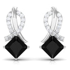 Vibrant Grown Labs-Created Black Diamond Minimal Stud Earrings