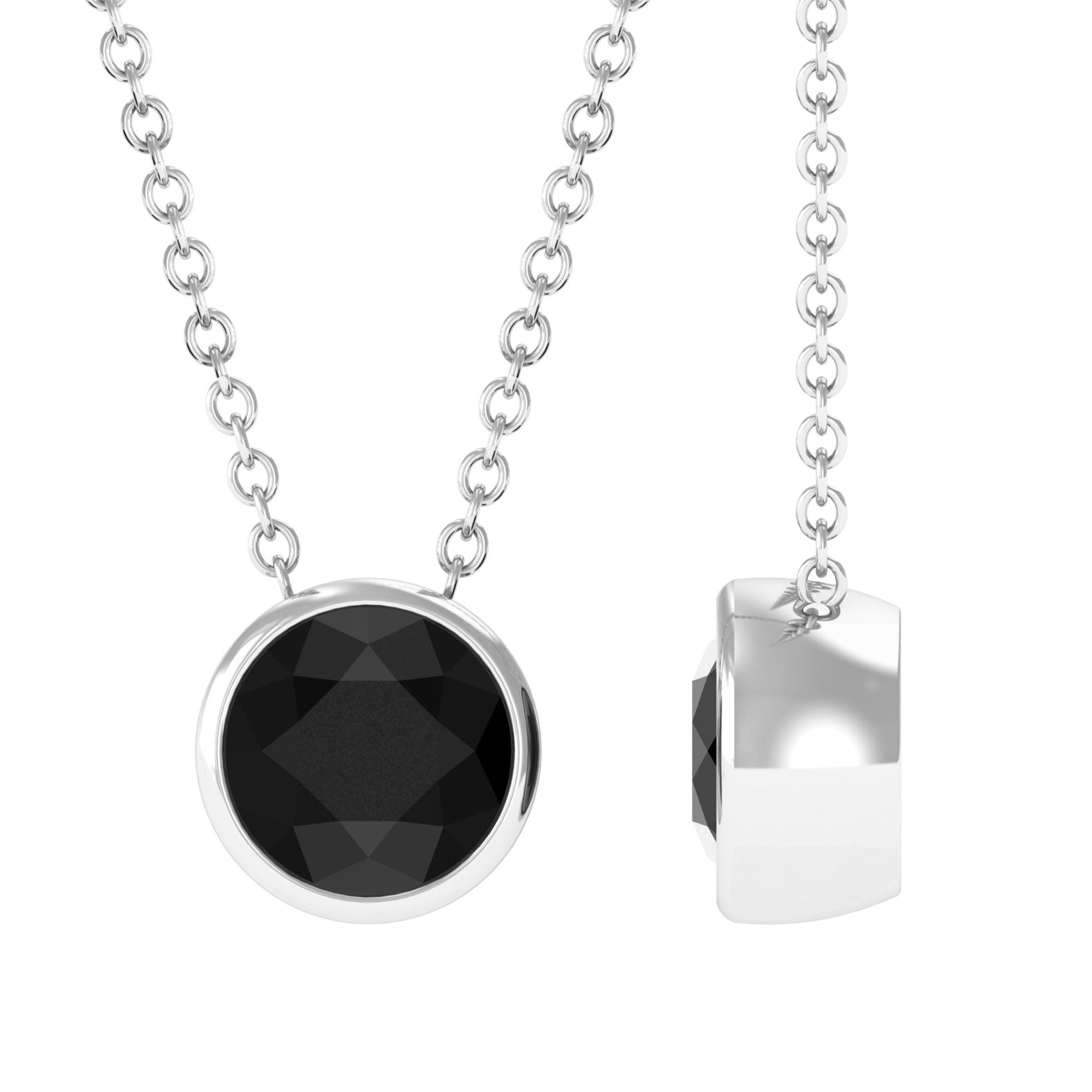 Vibrant Grown Labs-Lab Created Black Diamond Solitaire Necklace