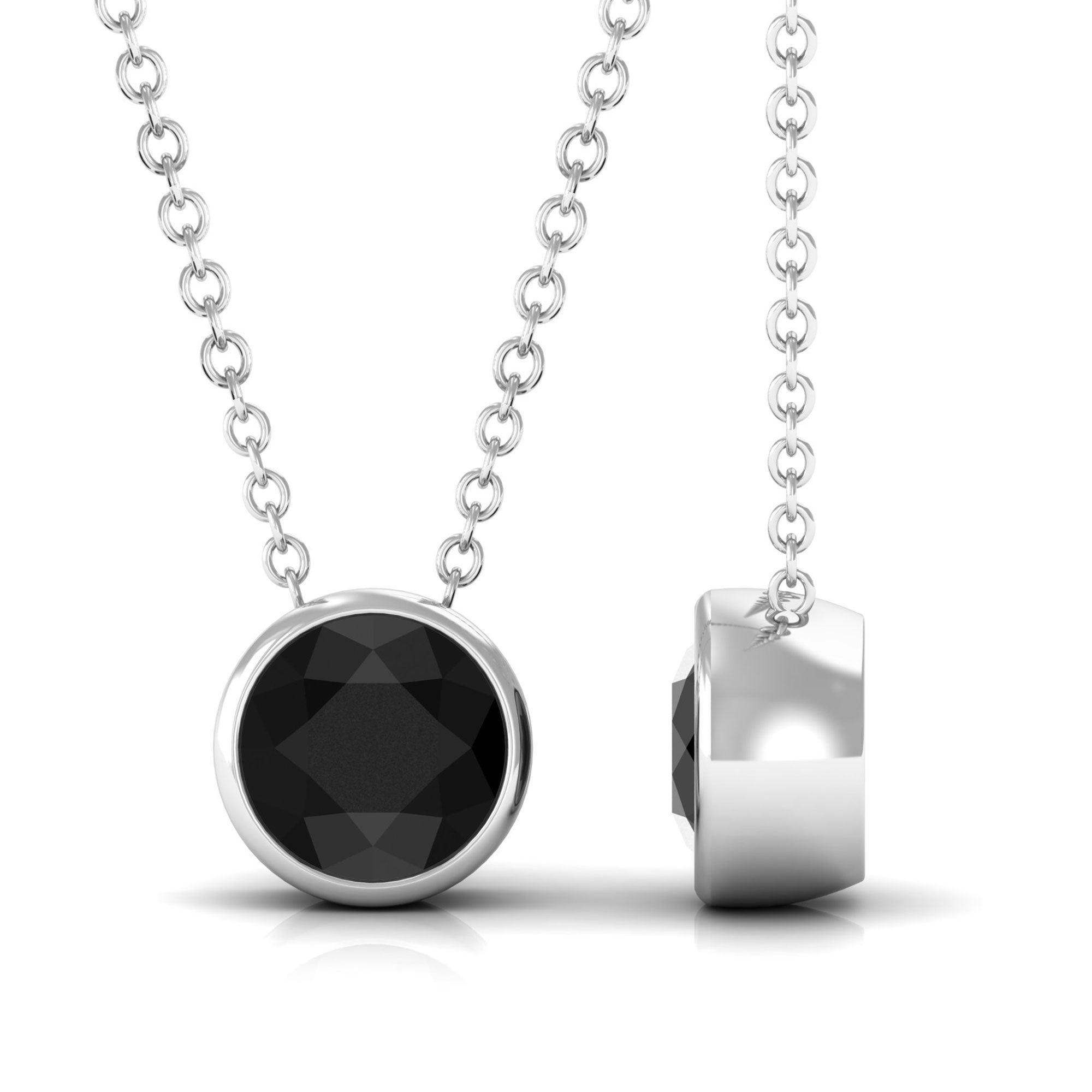 Vibrant Grown Labs-Lab Created Black Diamond Solitaire Necklace