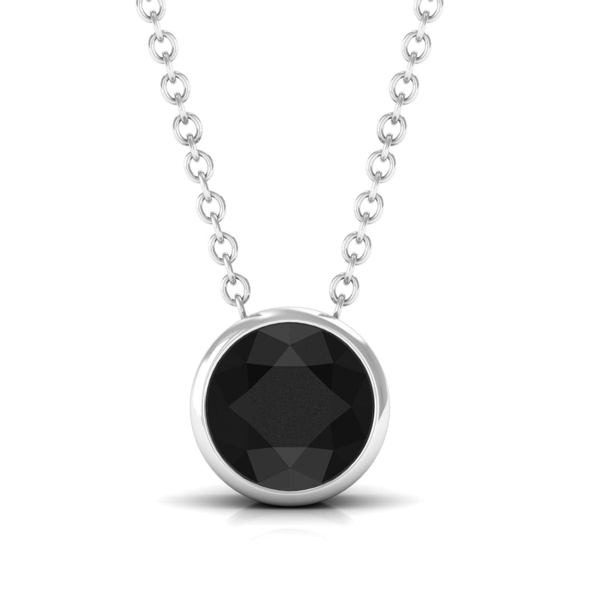 Vibrant Grown Labs-Lab Created Black Diamond Solitaire Necklace