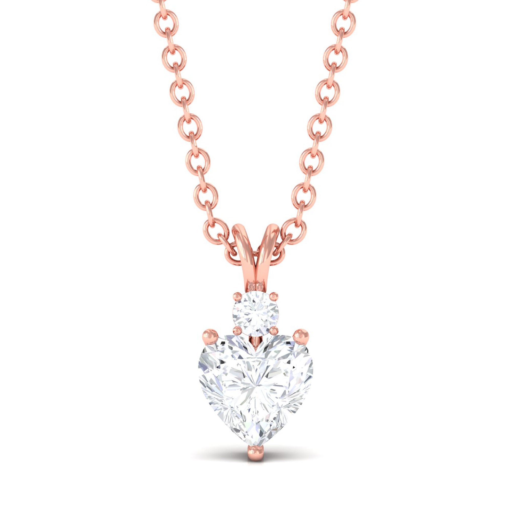 Vibrant Grown Labs-Heart Shape Lab Grown Diamond Solitaire Pendant Necklace