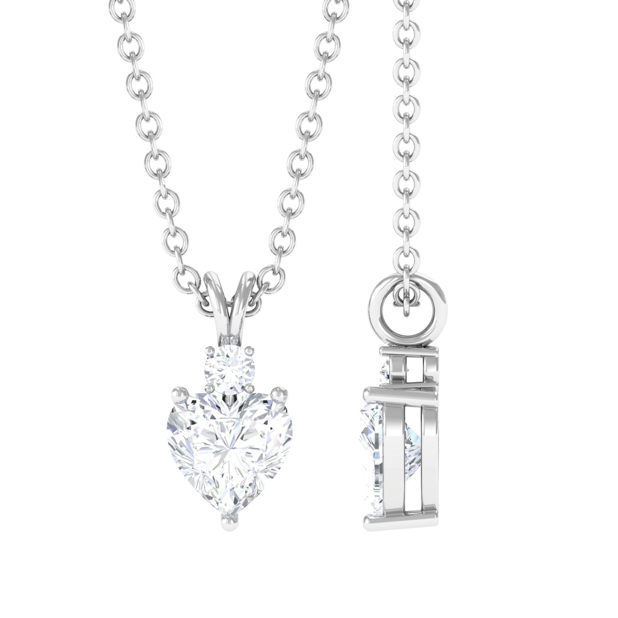 Vibrant Grown Labs-Heart Shape Lab Grown Diamond Solitaire Pendant Necklace