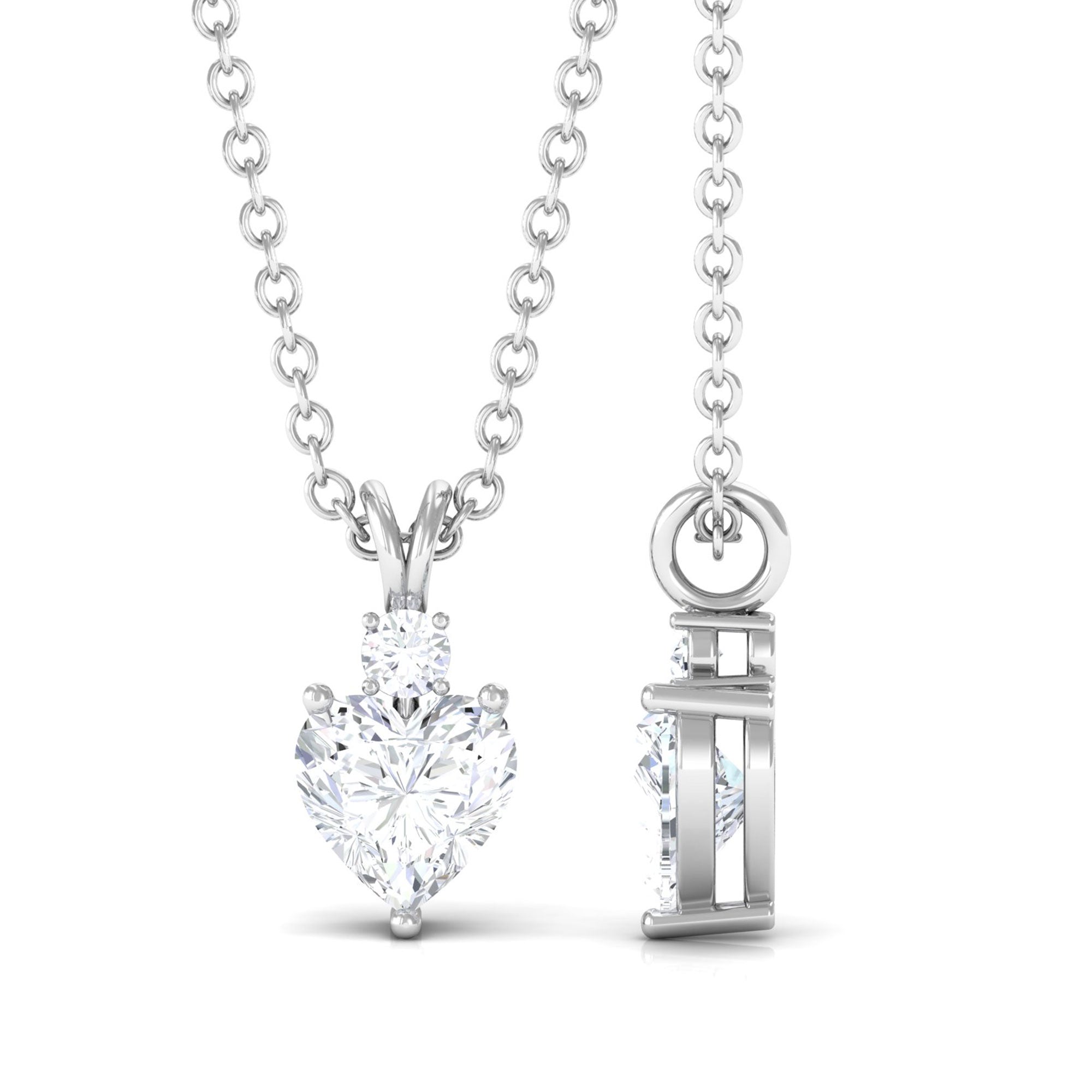 Vibrant Grown Labs-Heart Shape Lab Grown Diamond Solitaire Pendant Necklace