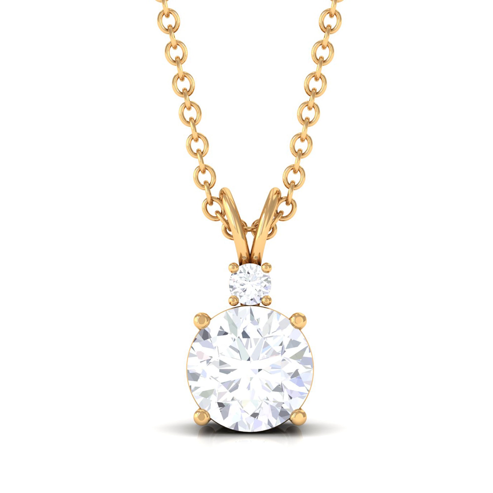 Vibrant Grown Labs-Round Solitaire Lab Grown Diamond Pendant Necklace