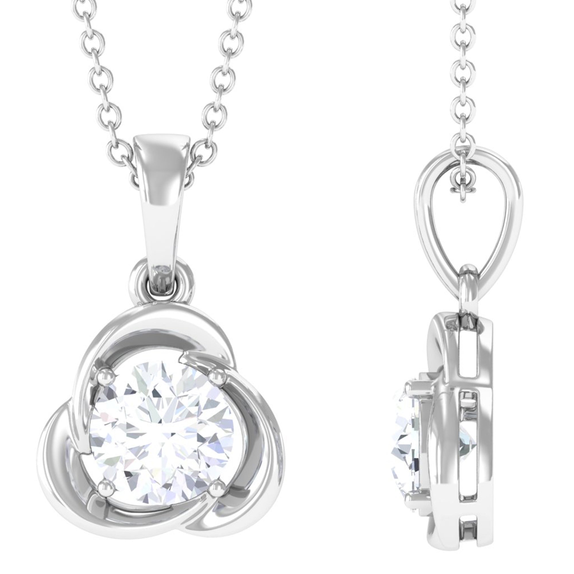 Vibrant Grown Labs-Round Shape Lab Grown Diamond Solitaire Pendant Necklace