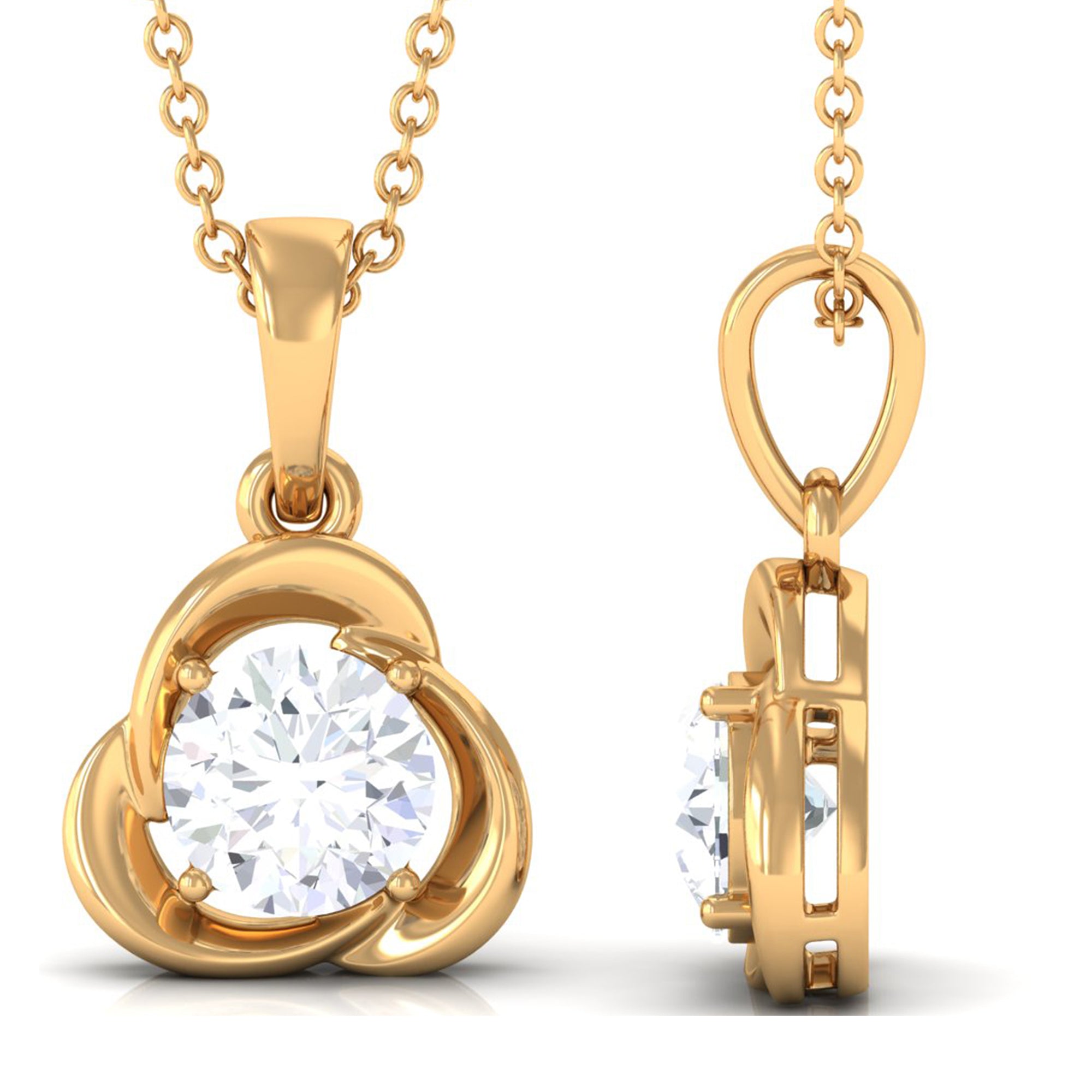 Vibrant Grown Labs-Round Shape Lab Grown Diamond Solitaire Pendant Necklace