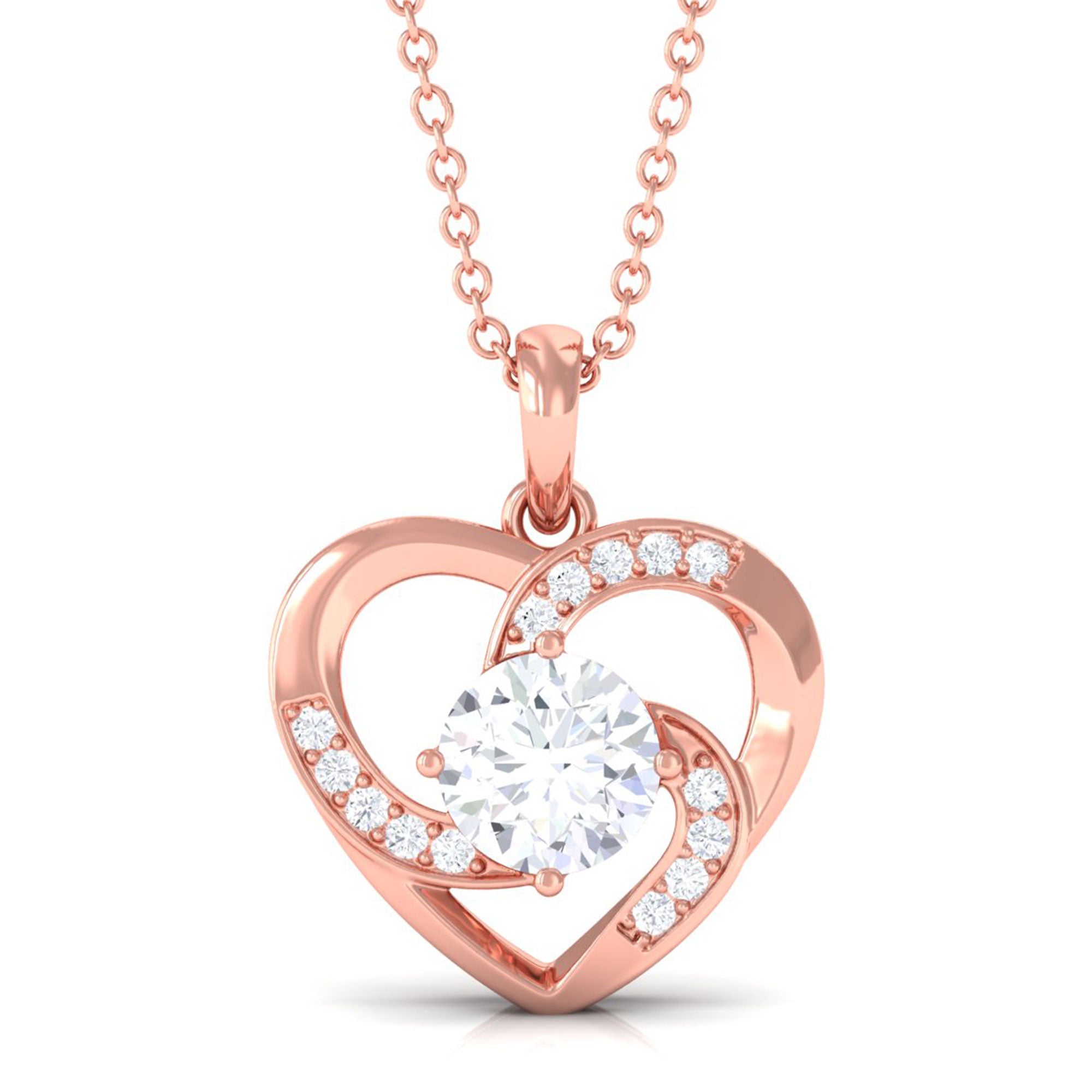 Vibrant Grown Labs-Minimal Lab Grown Diamond Heart Pendant Necklace