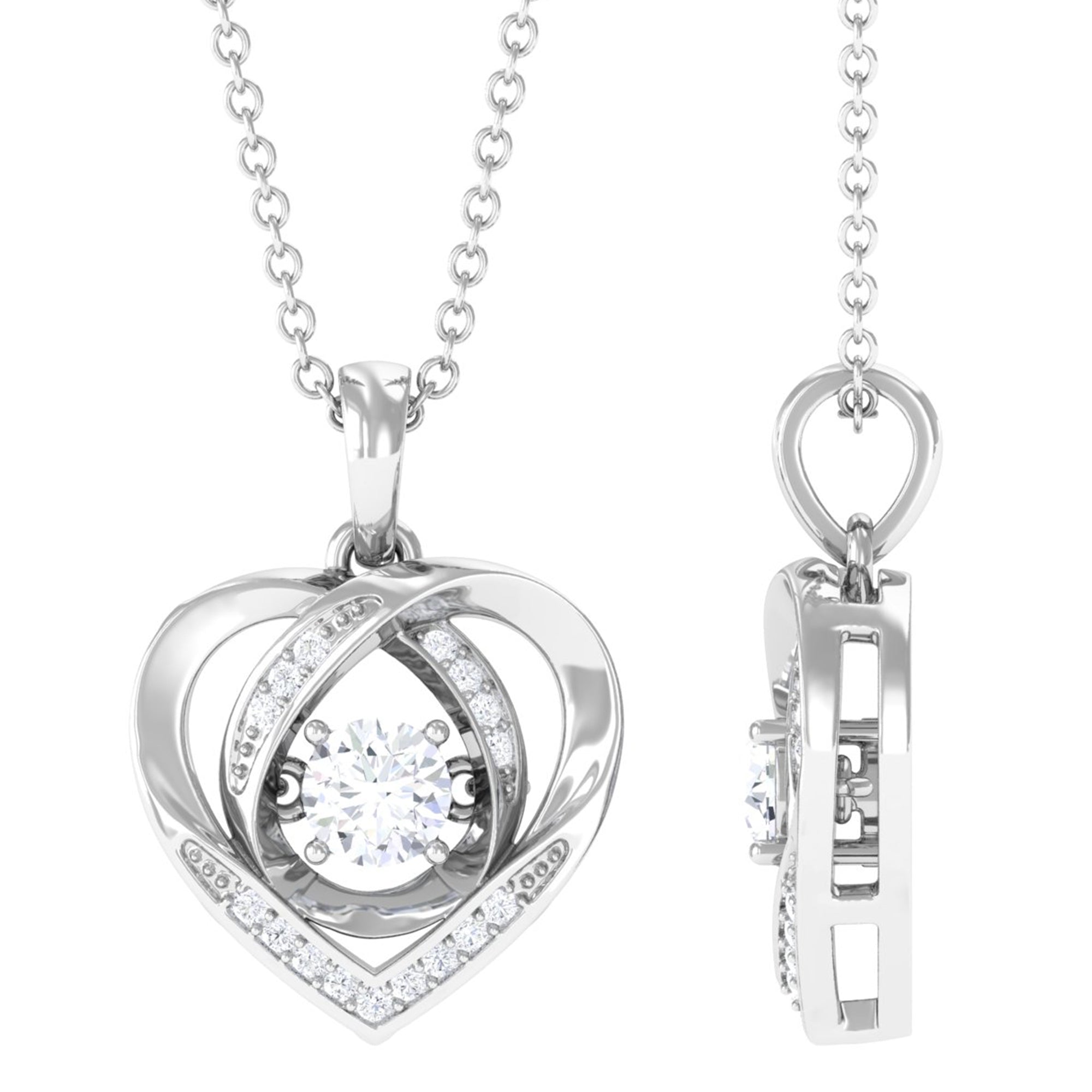 Vibrant Grown Labs-Lab Grown Diamond Heart Pendant Necklace