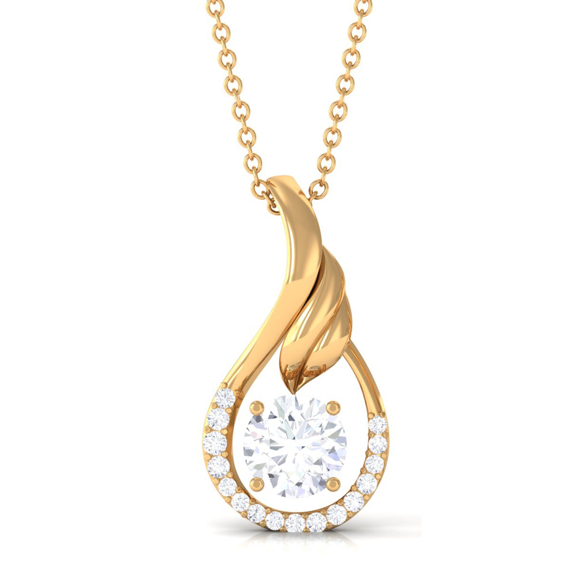 Vibrant Grown Labs-Minimal Round Lab Grown Diamond Pendant Necklace