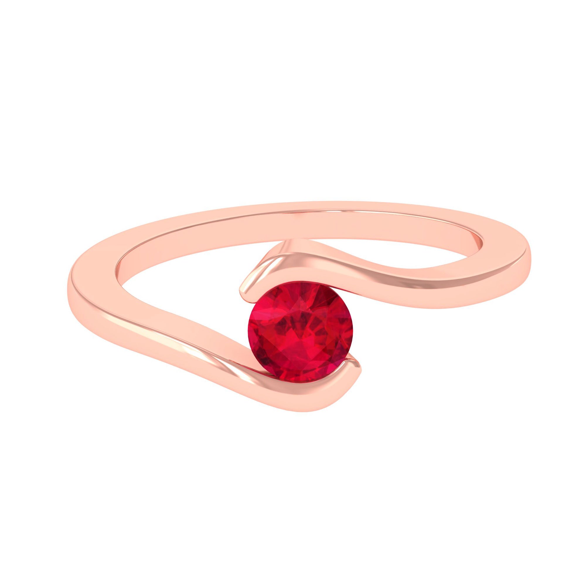 Vibrant Grown Labs-Solitaire Lab Grown Ruby Bypass Promise Ring