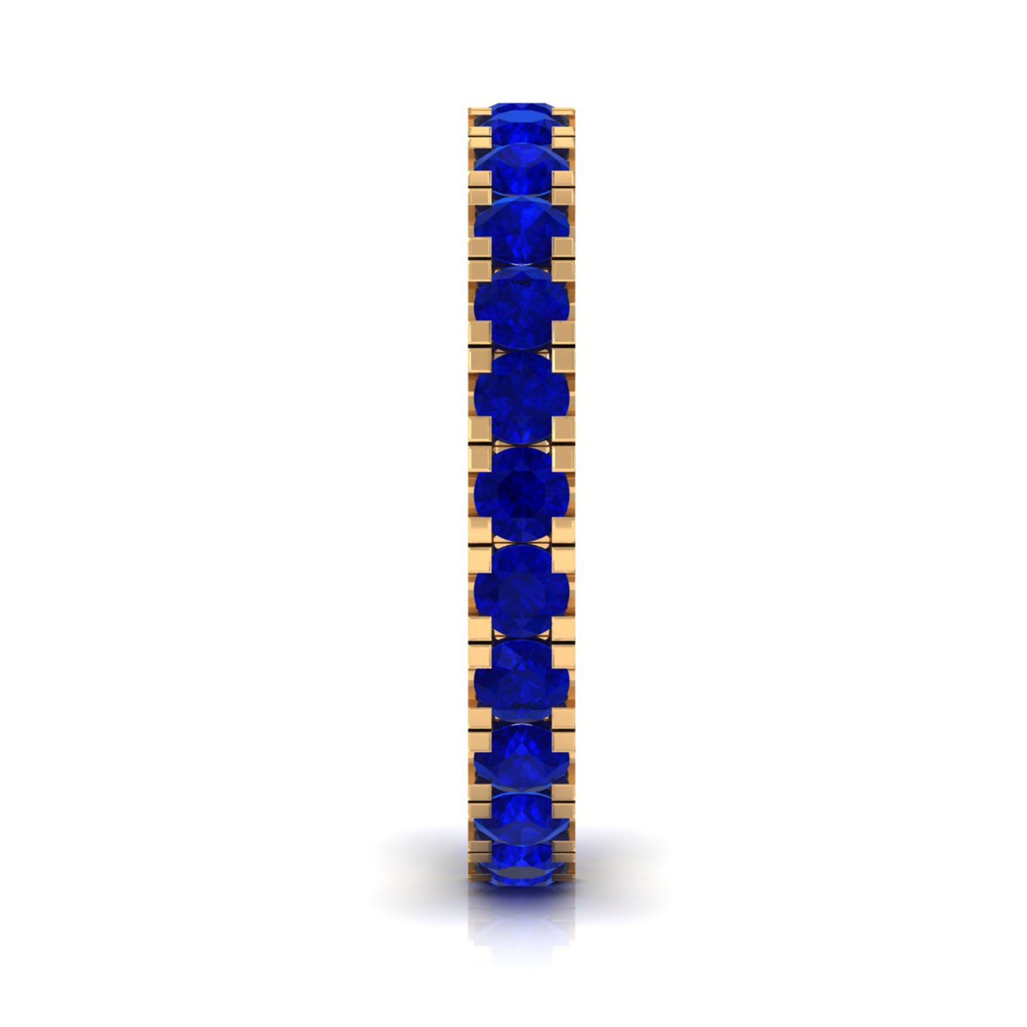 Vibrant Grown Labs-Lab Grown Blue Sapphire Minimal Eternity Band Ring