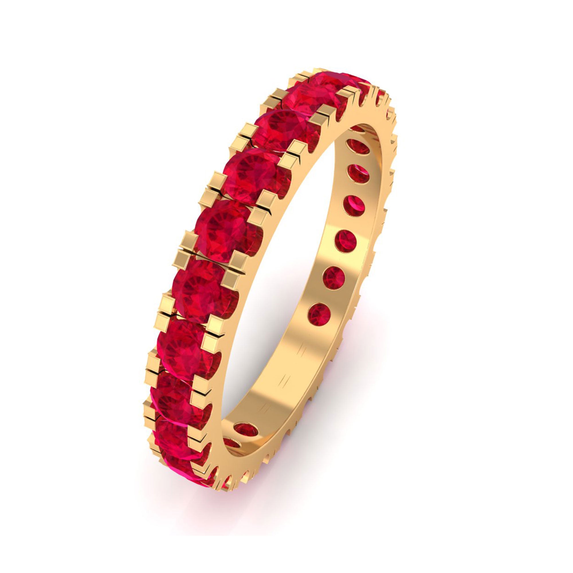 Vibrant Grown Labs-Minimal Lab Grown Ruby Eternity Ring