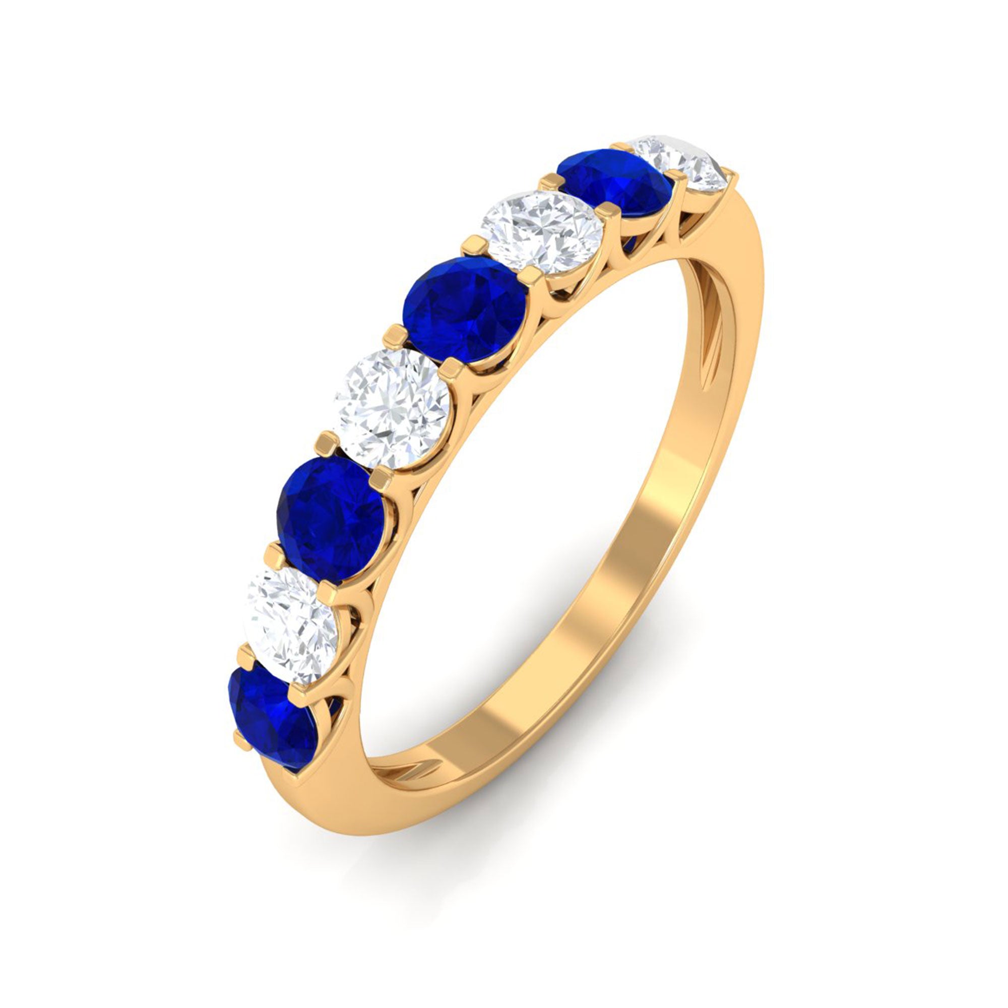 Vibrant Grown Labs-Lab Grown Blue Sapphire Minimal Eternity Ring