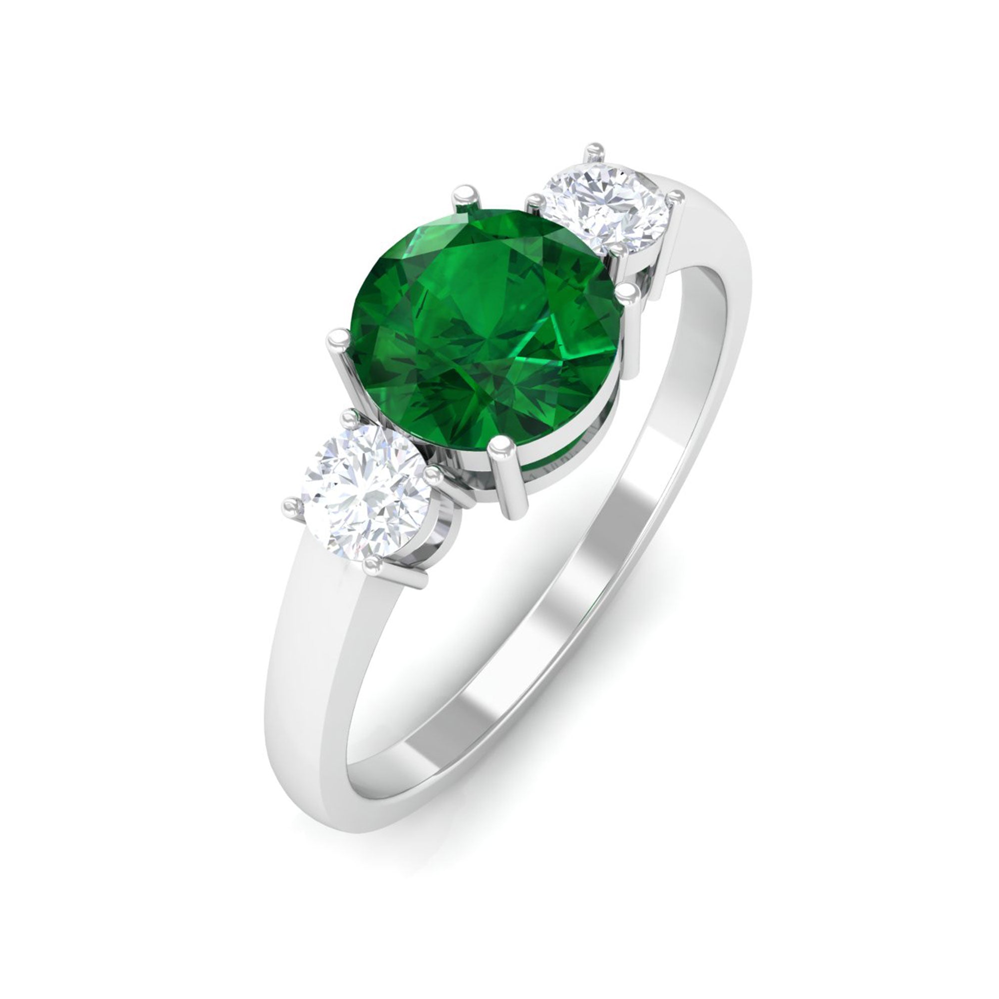 Vibrant Grown Labs-Lab Created Emerald Solitaire Promise Ring