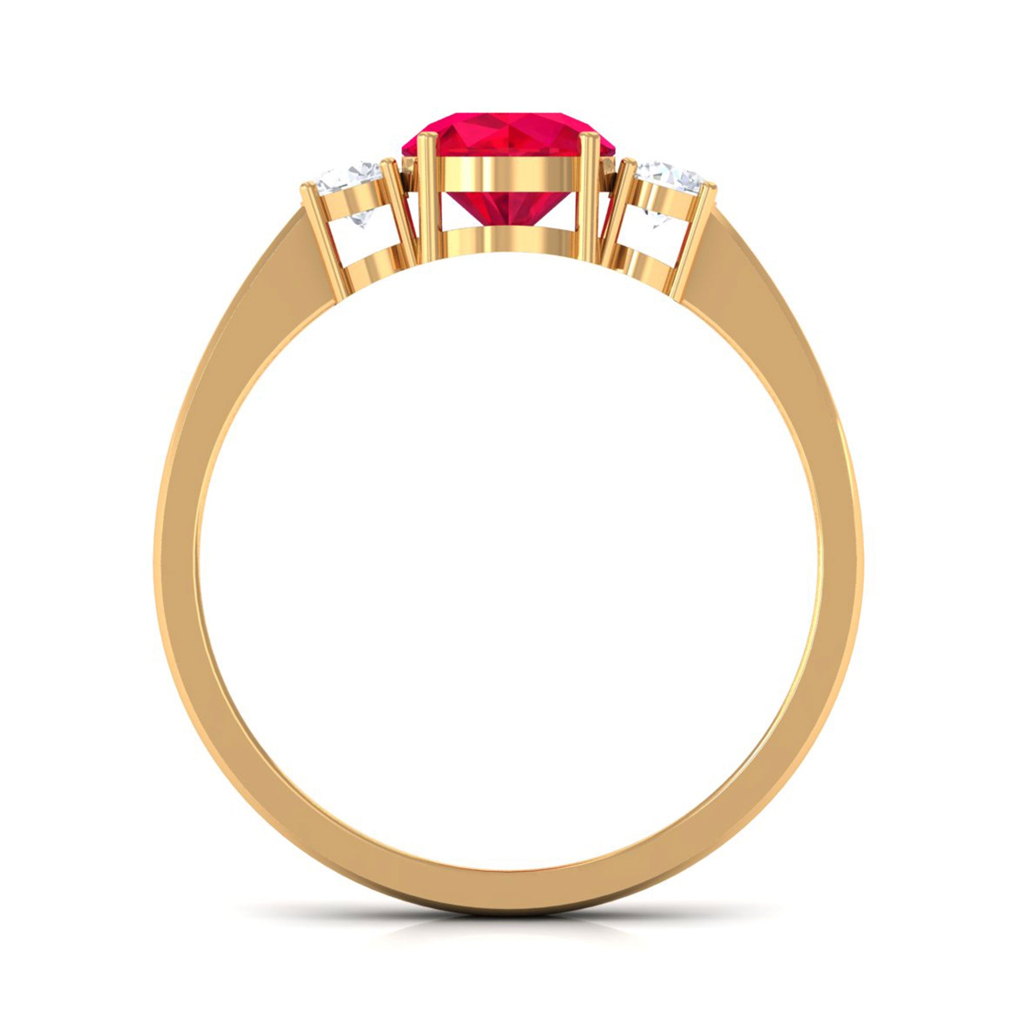 Vibrant Grown Labs-Minimal Promise Ring with Lab Created Ruby