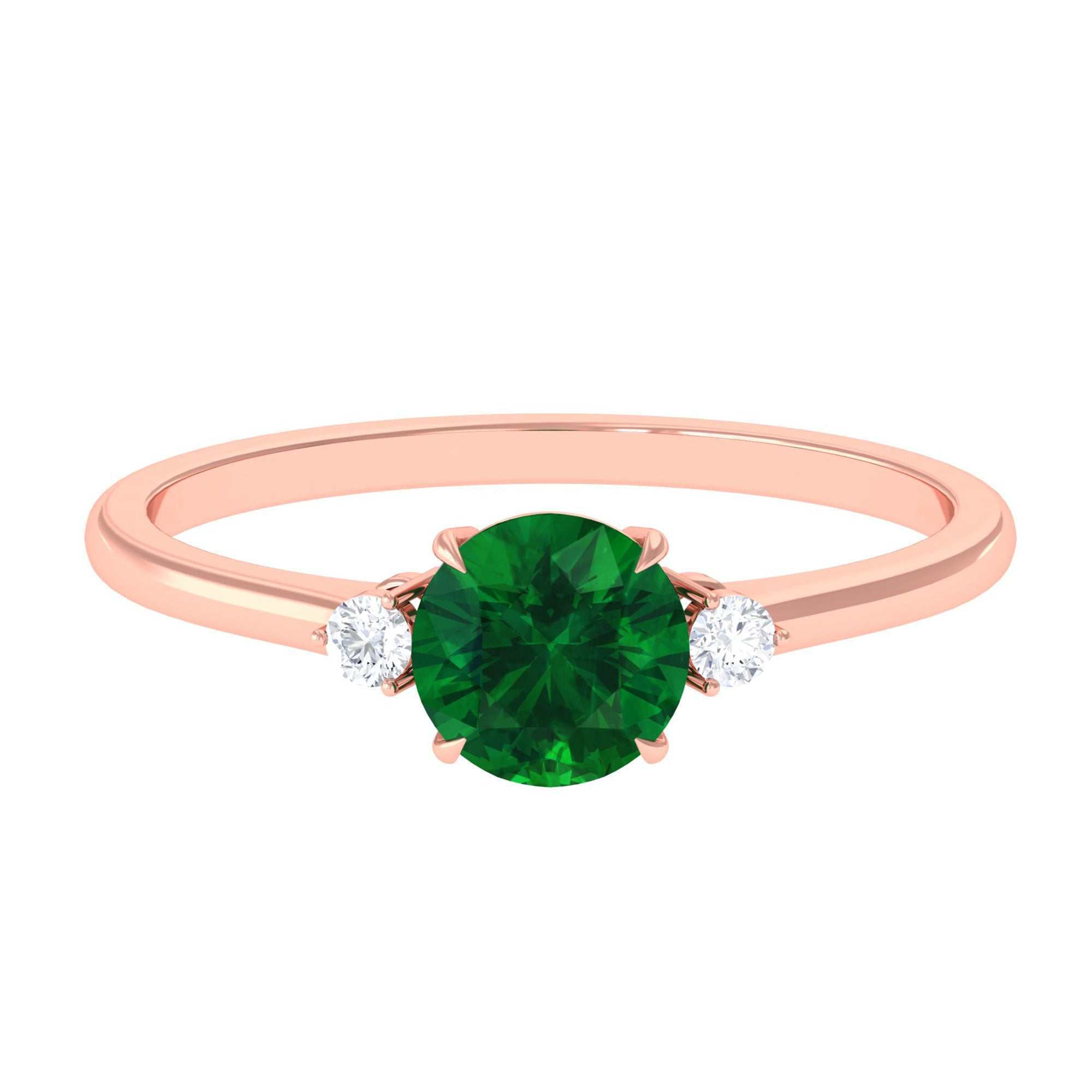 Vibrant Grown Labs-Lab Grown Emerald Minimal Promise Ring