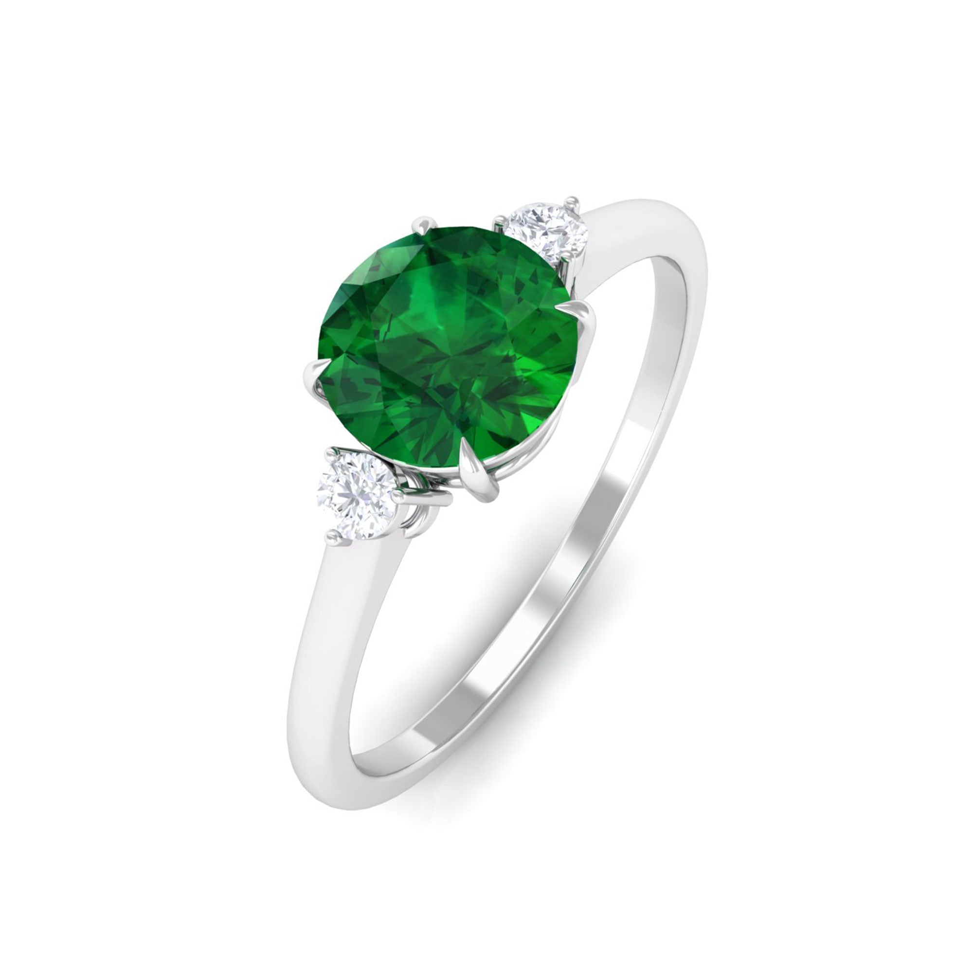 Vibrant Grown Labs-Lab Grown Emerald Minimal Promise Ring